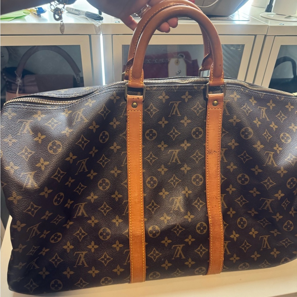 Authentjc Louis Vuitton Keepall Brown Monogram Travel Bag